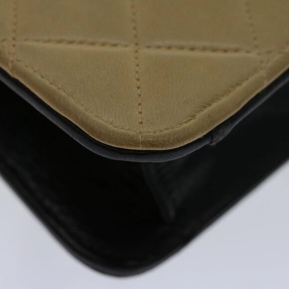 CHANEL Matelasse Hand Bag Leather Beige CC Auth 68905A - Picture 10 of 16